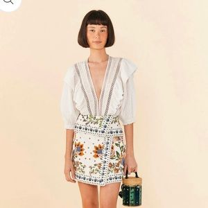 FARM Rio Off White Lace Bodysuit